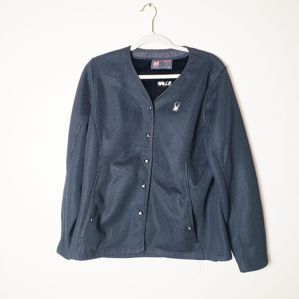 Spyder core sweater snap up black size XL